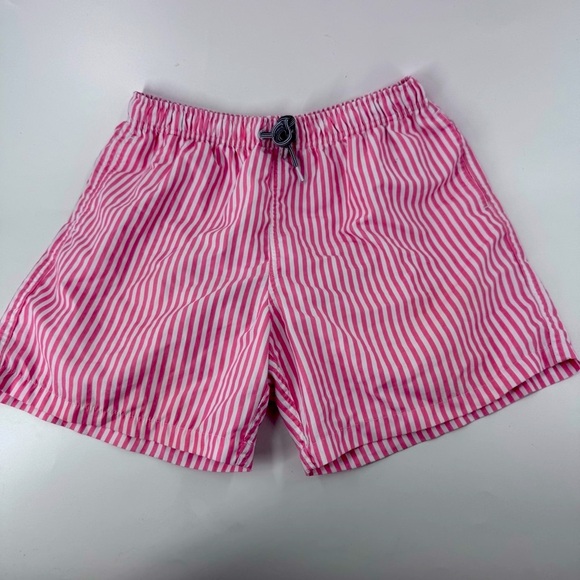 Boardies Apparel Pink Striped Swim Trunks - Picture 1 of 11
